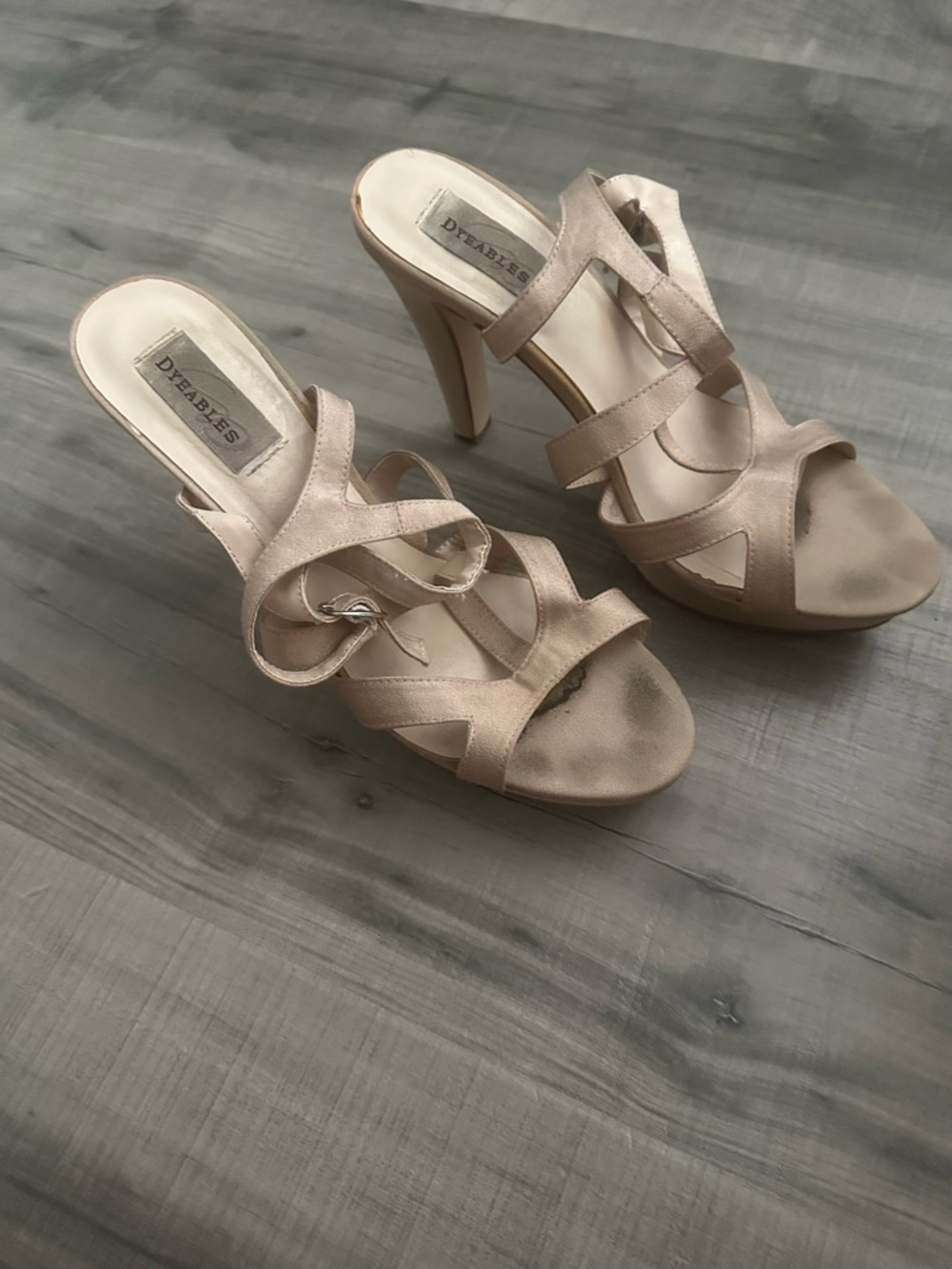 Dyeables Nude Strappy High Heel Sandals